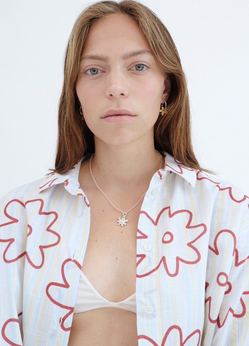 Gümüş Charm - Gülen Çiçek