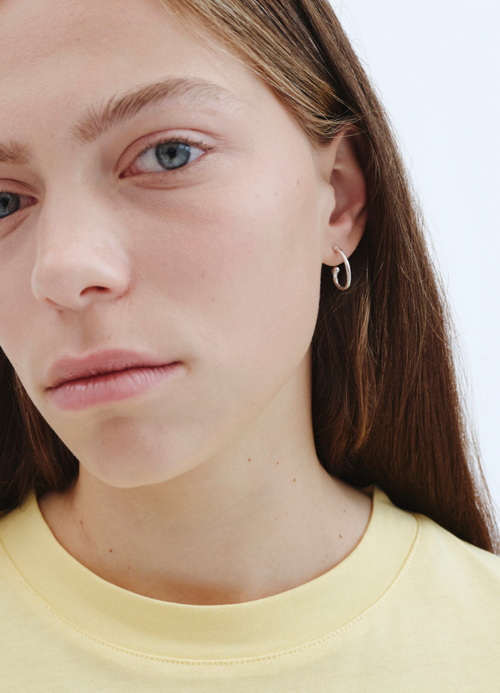 Gümüş Virgül Halka Küpe Seti