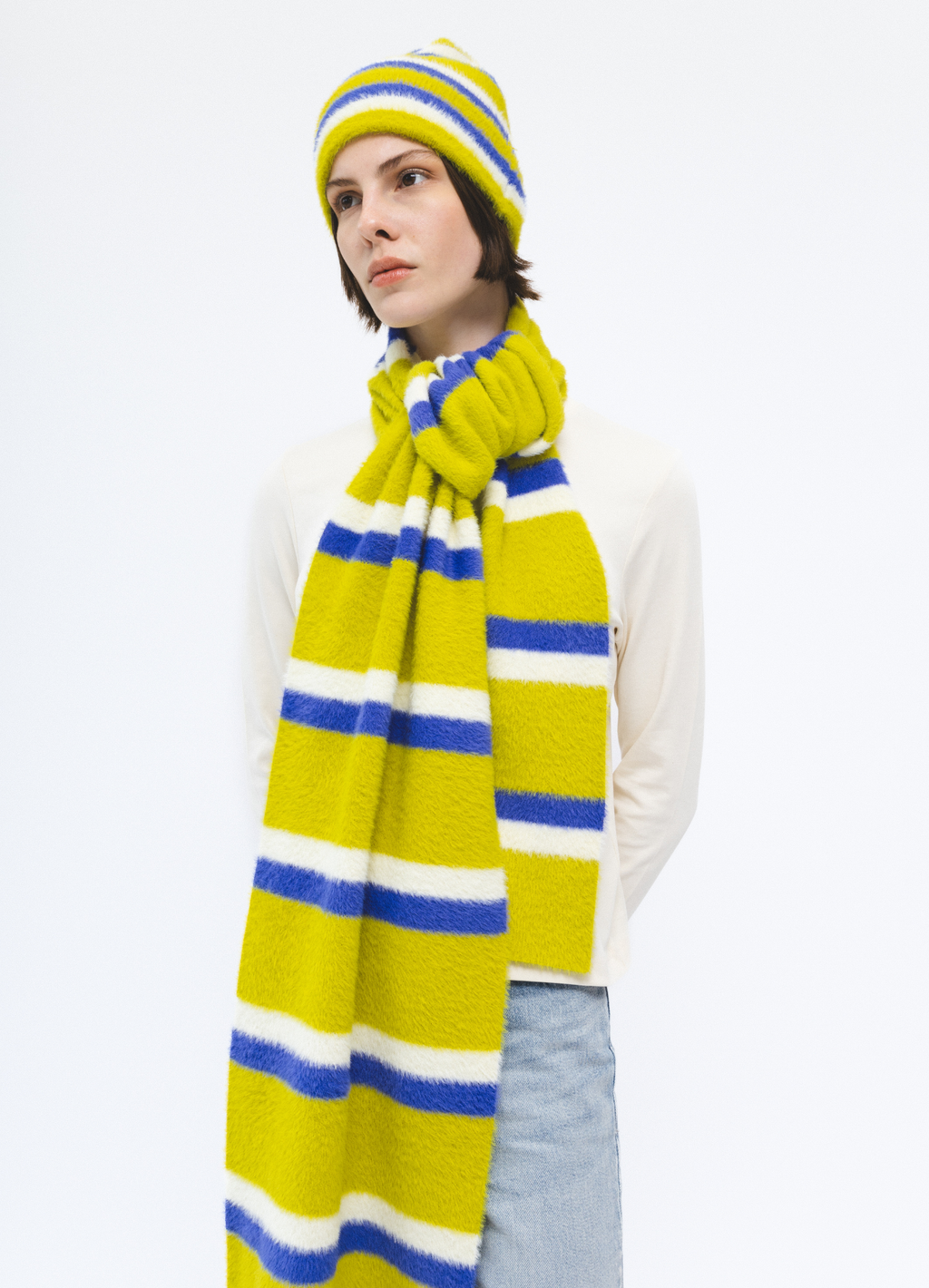 CUDDLE Çizgili Triko Atkı