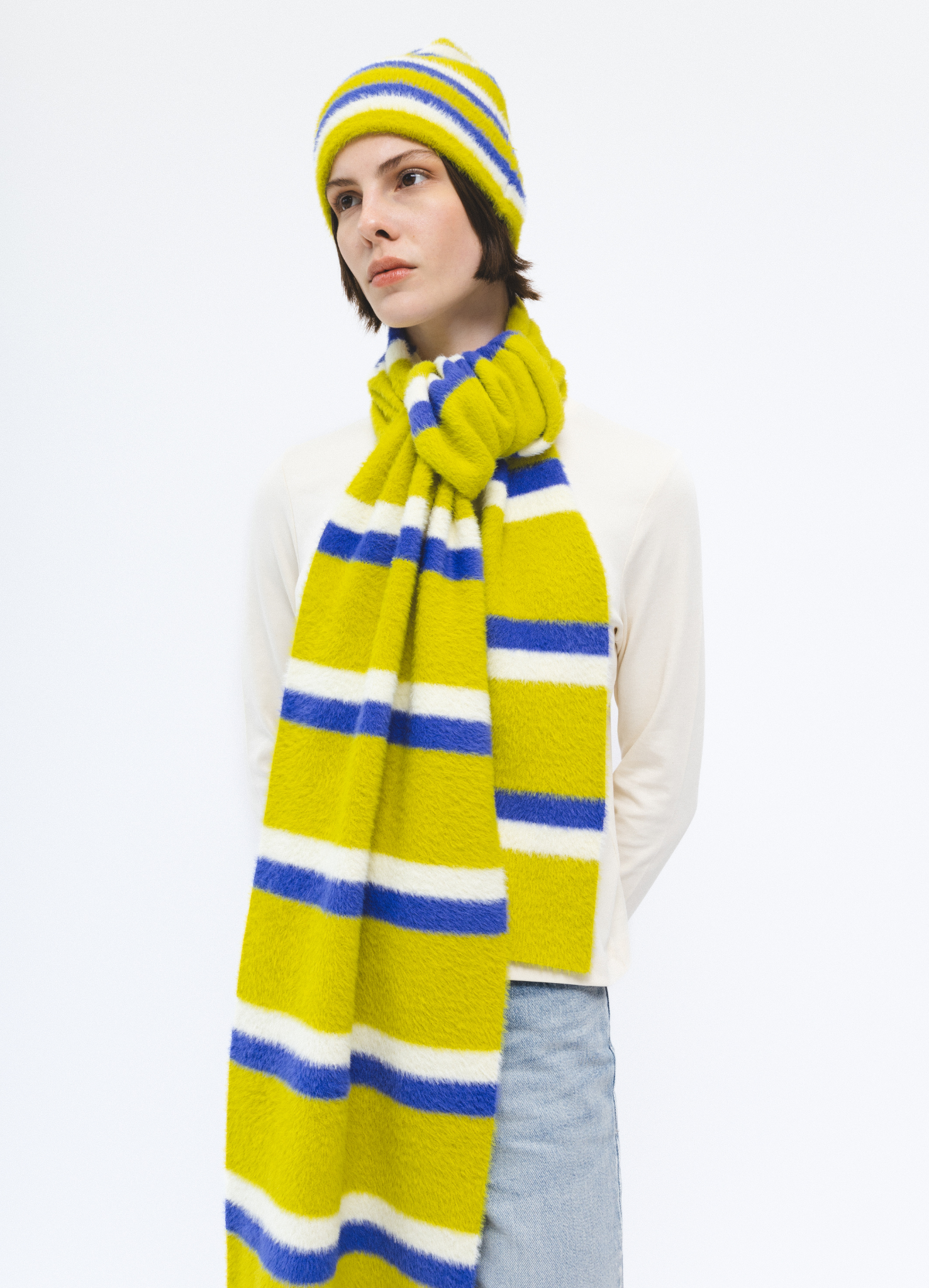 CUDDLE Çizgili Triko Atkı