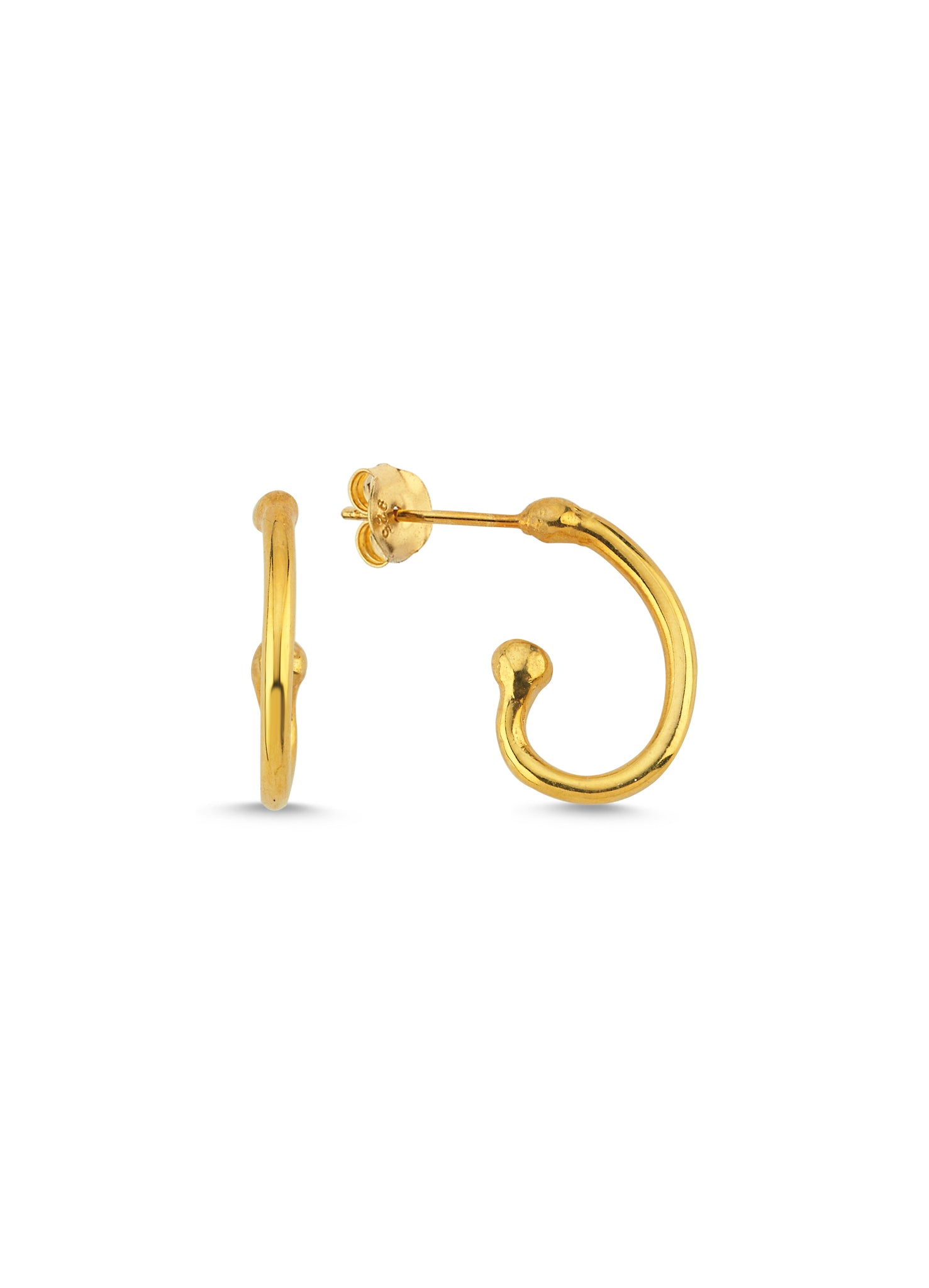 Altın Kaplama Gümüş Küpe Seti - Ters Lale, Küçük Çiçek ve Küçük Balık