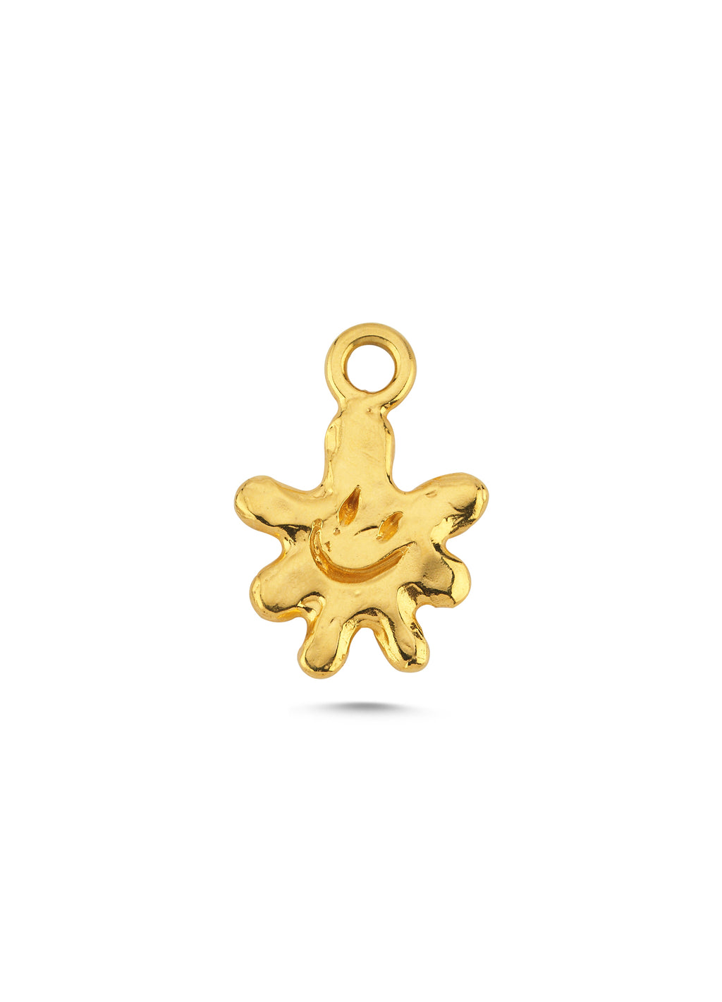 Altın Kaplama Gümüş Charm - Gülen Çiçek