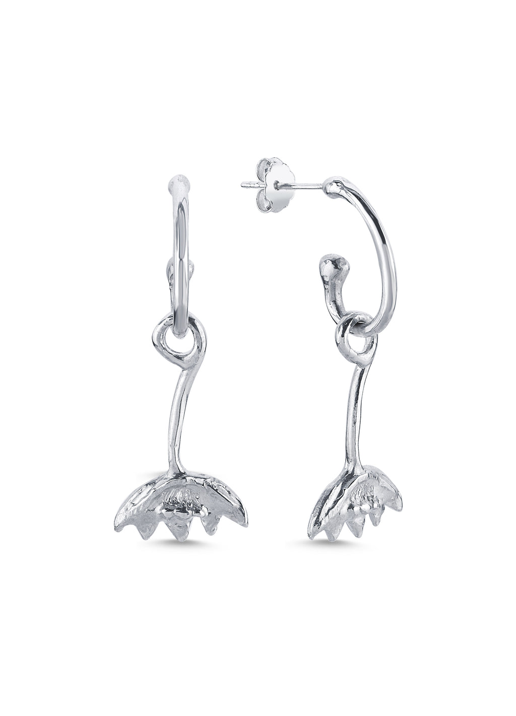 Gümüş Charm - Ters Lale