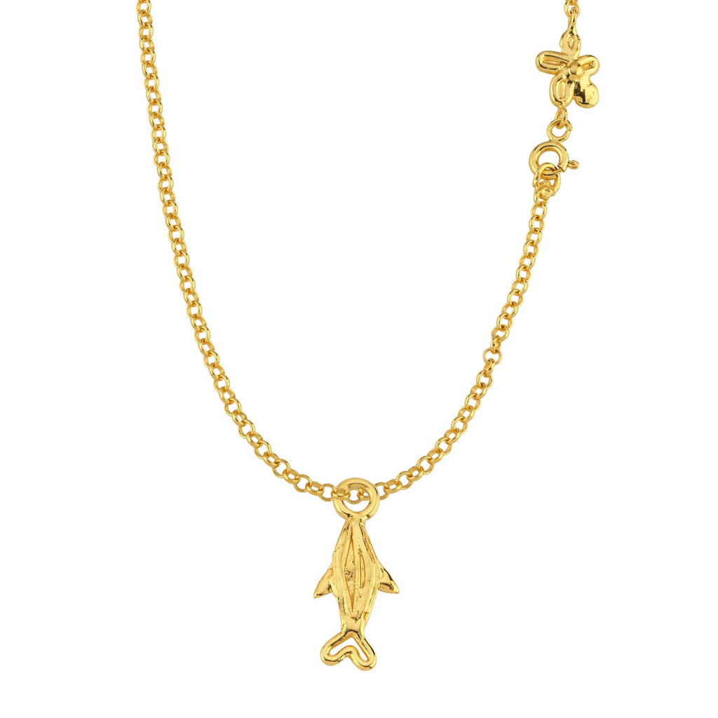 Altın Kaplama Gümüş Charm - Küçük Balık