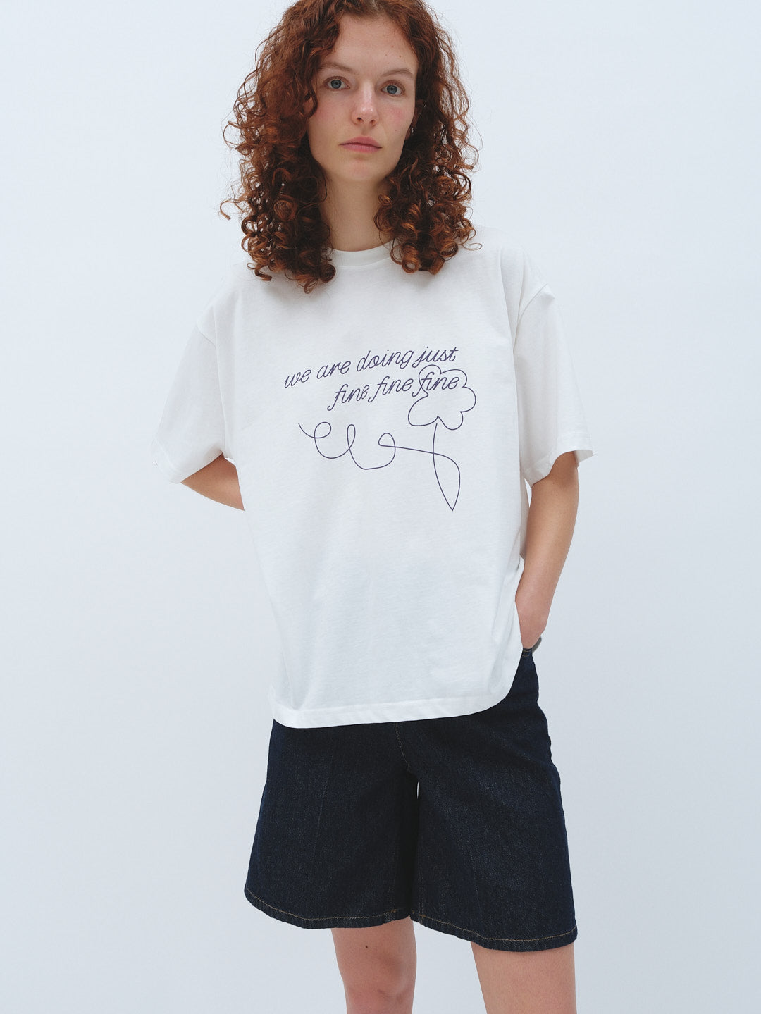 FINE FINE FINE Oversize Tişört