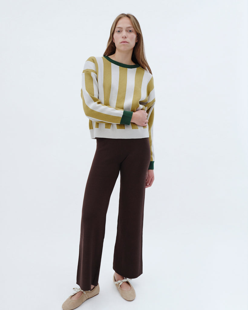 STRIPES GREEN Pamuk Triko