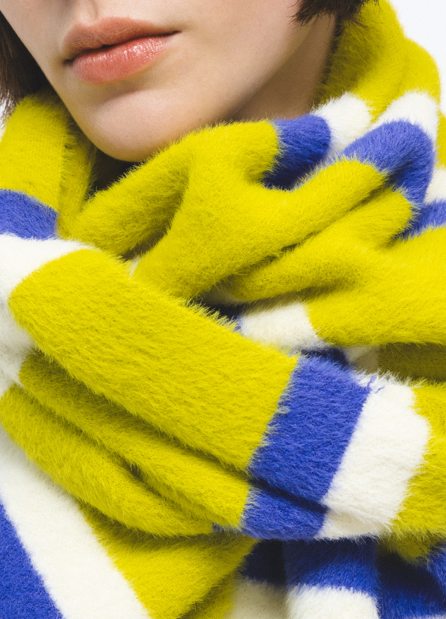 CUDDLE Çizgili Triko Atkı